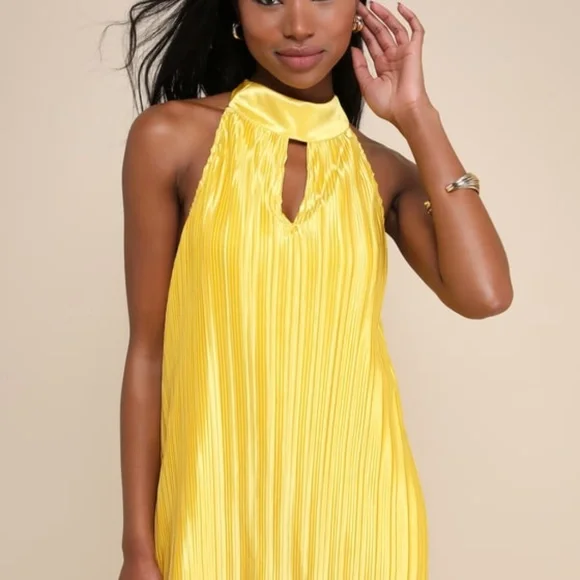 a line short homecoming dress Simple A Line Cross Back Yellow Homecoming Dress with Pockets PD280 US0 / Yellow main image 0